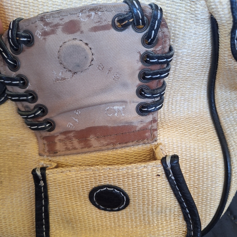 Vintage Rafe New York Alvear 2006 Sisal Snakeskin Leather Boho Bag Tassel Y2K - Picture 14 of 16